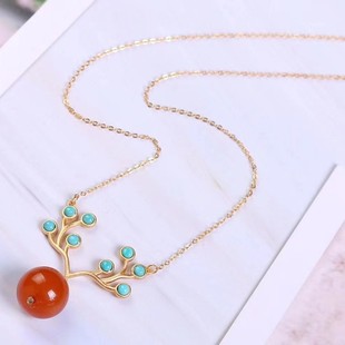 New shelf natural beeswax necklace 925 silver chain beeswax necklace fashion Diy style factory direct wholesale