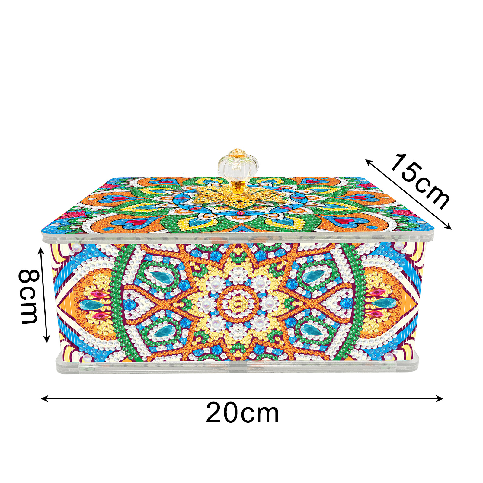 Pintura de diamantes alrededor de la caja de almacenamiento Mandala polvo con cubierta caja de almacenamiento pegada pintura de diamantes puede ser distribuida al por mayor