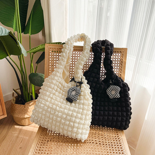 Amazon cross-border supply South Korean pleated shoulder bag, underarm bag, hand-held bag factory wholesale