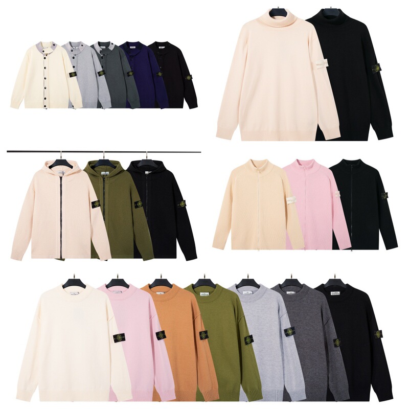 Top Version Stone Stone 25Fw Classic Logo Label Badge Functional Knitted Sweater Casual Men and Women Export