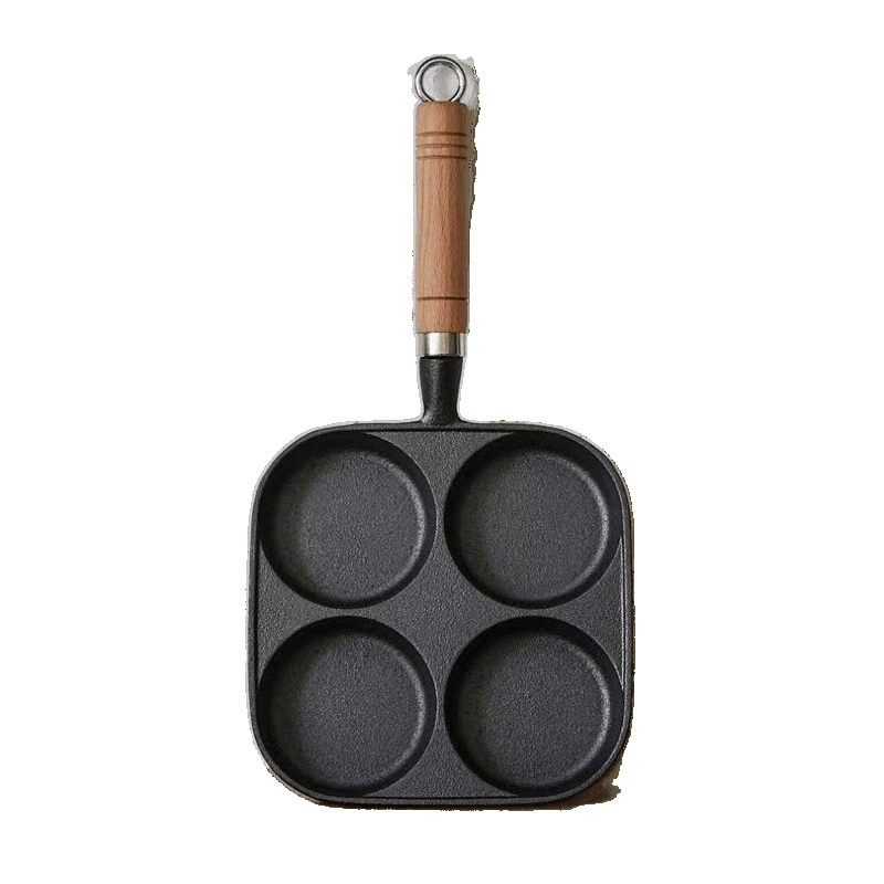 Жарочный яичный cooker, чугунная four -hole яичная лепешка pot завтрак, антипригарная pan, углубленный яичный burger mold форма жареное яйцо фабрика