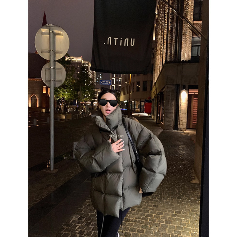 Ouyang 90 흰 오리 다운 칼라 다운 재킷 여성의 겨울 느슨한 짧은 두꺼운 따뜻한 재킷