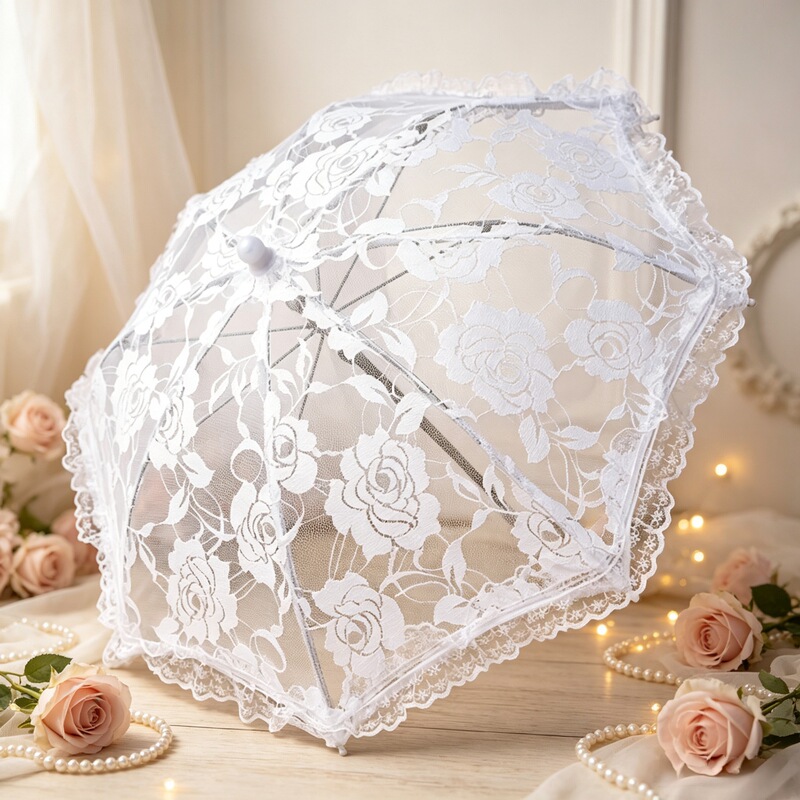 Wedding Bridal Lace Umbrella Lace-Trimmed Small Umbrella Stage Performance Studio Prop Umbrella Gothic Style Lolita Small Umbrella Wedding Bridal Lace Umbrella Lace-Trimmed Small Umbrella Stage Performance Studio Prop Umbrella Gothic Style Lolita Small Umbrella