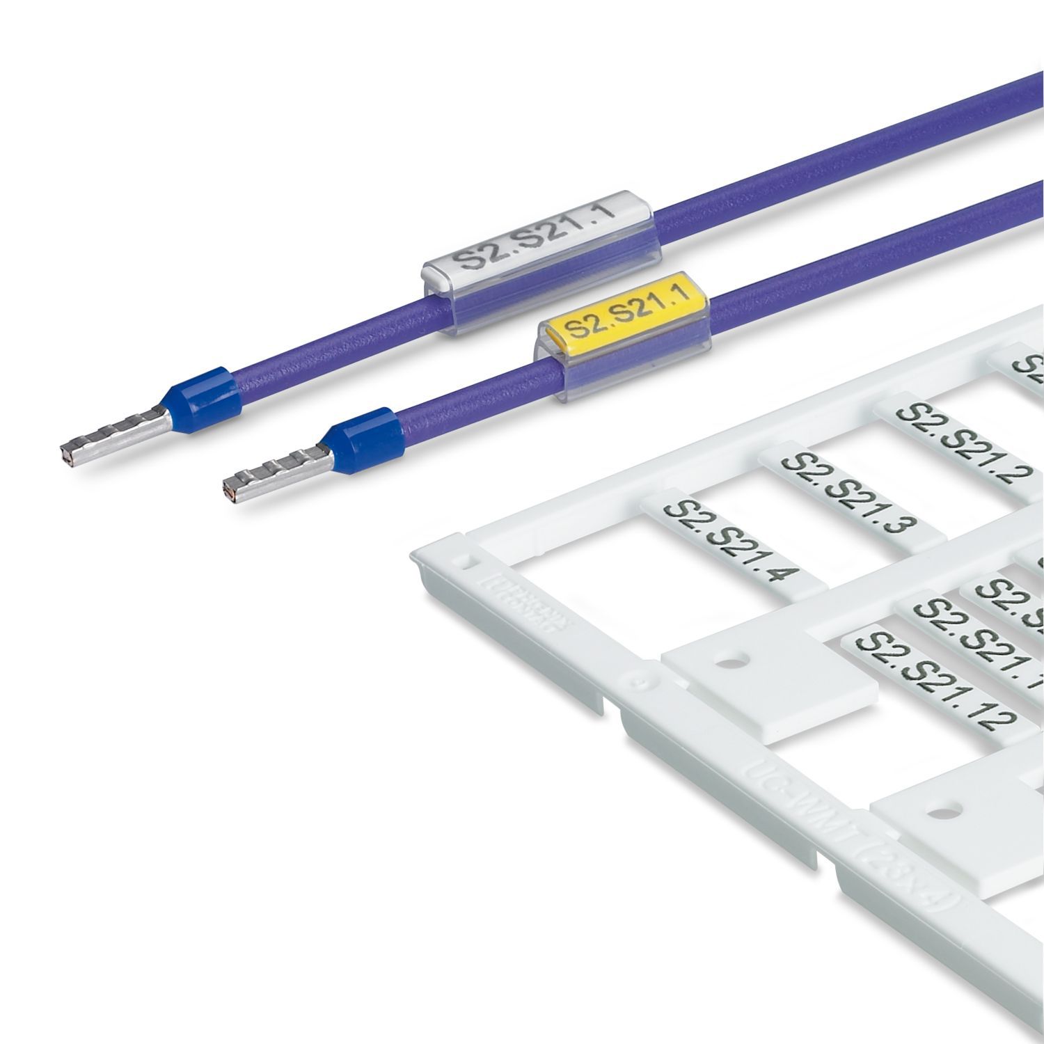 双层标识套管用塑料标识片，可打印标识品，白色标签片LS 12*4WB