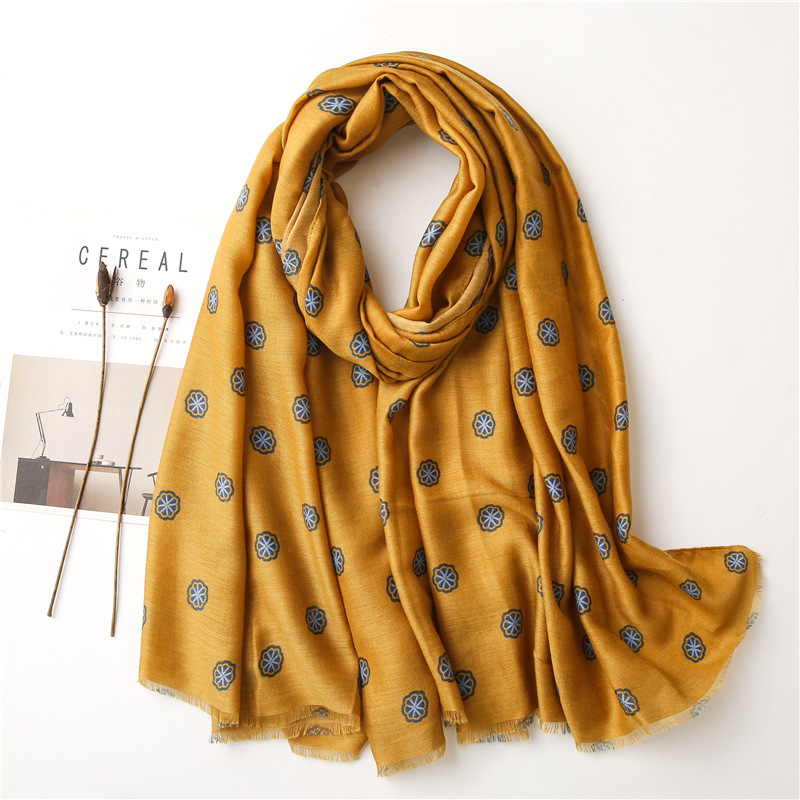 New Bohemian Cotton And Linen Sunscreen Printing Scarf display picture 14