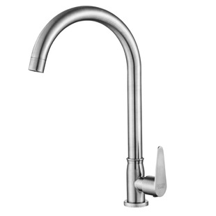 304 stainless steel kitchen faucet mixing valve vegetable basin 360 degree rotating hot and cold single cold Big Bend faucet