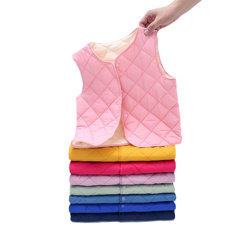Chaleco de algodón de una pieza para niños grandes chaleco forrado de lana para niñas chaleco cálido chaleco para Bebés Ropa de otoño e invierno