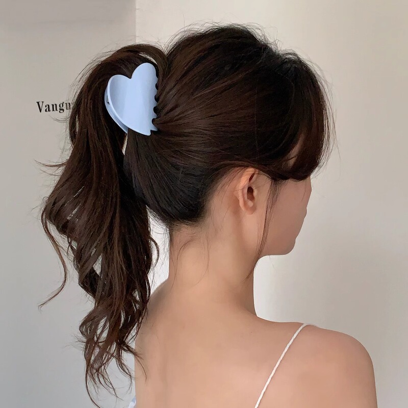 クリーム色のミディアムラブクリップ、アクリルシャーククリップ、後頭部ヘアクリップ、ポニーテールヘアクリップ、ヘアアクセサリー|undefined