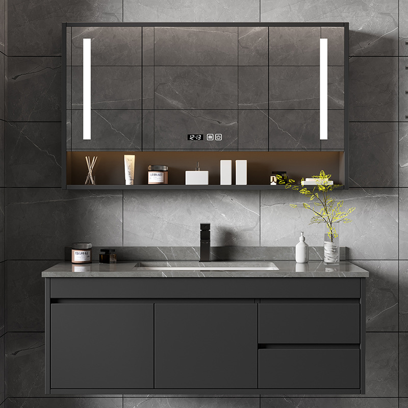 Light extravagance Northern Europe intelligence Mirror cabinet Bathroom cabinet modern Simplicity Wall Mount Container handling Wash one's face Vanity cabinet combination