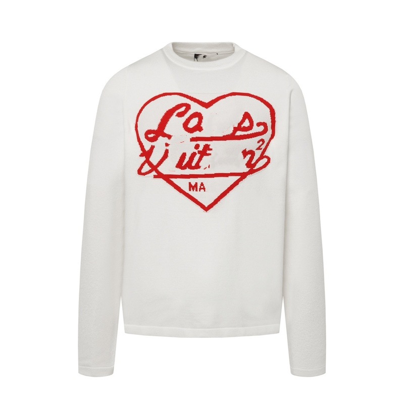 天井バージョンのロバの家のネットの赤い金のジャカードの愛のニットのLOGOウールのカシミヤの混紡の丸首のプルオーバーのセーター|undefined