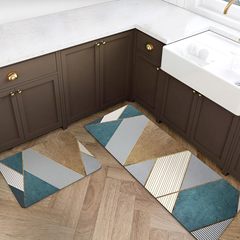 クロスボーダー北欧スタイルのキッチンフロアマット、吸水性と吸油性のフロアマット、汚れにくくお手入れが簡単、家庭用マット、バスルームトイレドアマット