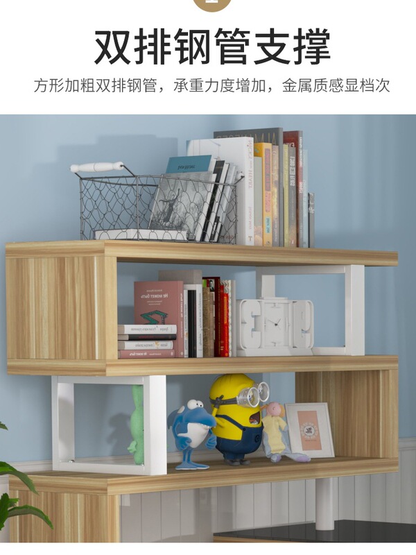 Computer Desktop Desk Writing Desk Bookcase Bookshelf Desk Combination Integrated Simple l-shaped Student Home Corner Rotating