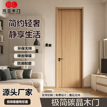 新款无阳燃面板碳晶门室内全套装木门防潮耐磨隔音设计卧室书房门