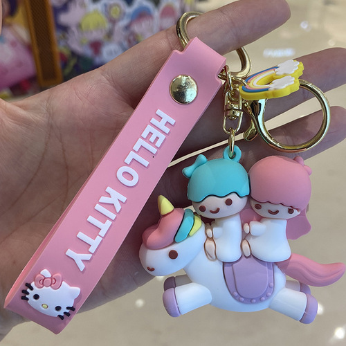 Cute Cartooon Sanrio Plush Doll Kuromi Keychain Creative Cartoon Figure Ornament Gift Mobile Phone Doll