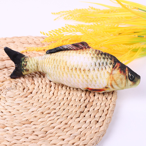 Cross-border new products hot-selling pet cat toys plush fish crucian carp cat mint simulated fish funny cat toys wholesale