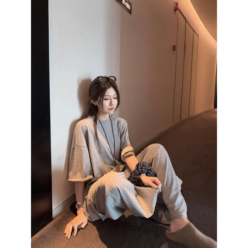 3506 #   superniniyy チーズロール＆コットンカール シンプルビッグTシャツ ルーズ|undefined