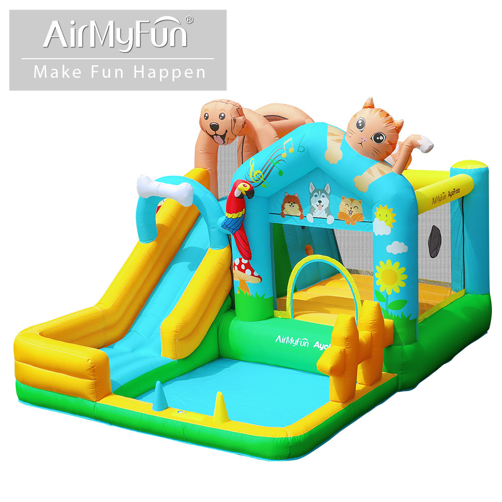 AMF | Castillo inflable para niños pequeño hogar tobogán inflable trampolín parque infantil fiesta interior castillo trampolín