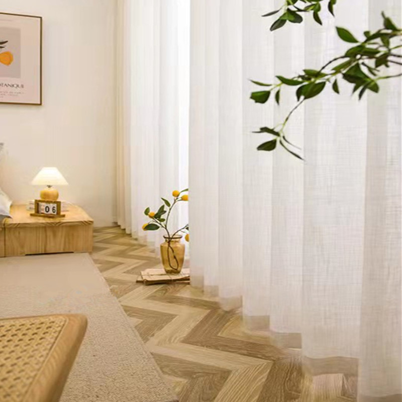 Moderne, dicke Leinen-Tüll-Fenstervorhänge, modisch, schlicht, durchsichtig, für Wohnzimmer, Esszimmer, Schlafzimmer, Dekor, transparentes Fenster, Nanavtoria – Detail 6