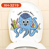 Cartoon toilet for bathroom, waterproof creative decorations, sticker, stickers