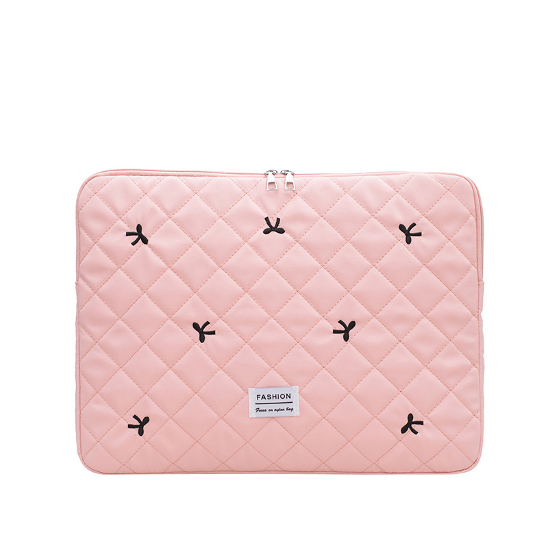Arco coreano tablet computadora portátil lindo ins bordado universal bolso de mano casual personalidad