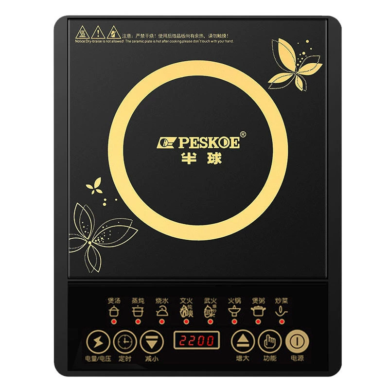 Сковороды-индукционные PESKOE 2200W, сенсорный управляемый экран, многофункциональная электрическая плита
