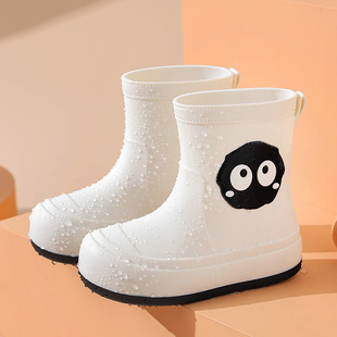 Children's rain boots girls' non-slip water shoes middle tube boys' rain boots middle and big children rain shoes cartoon lightweight rain boots for women