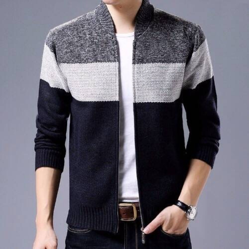 New Cross-border Winter Sweater Men's Knit Cardigan Zipper Men's Casual Jacket Loose Outerwear Men
