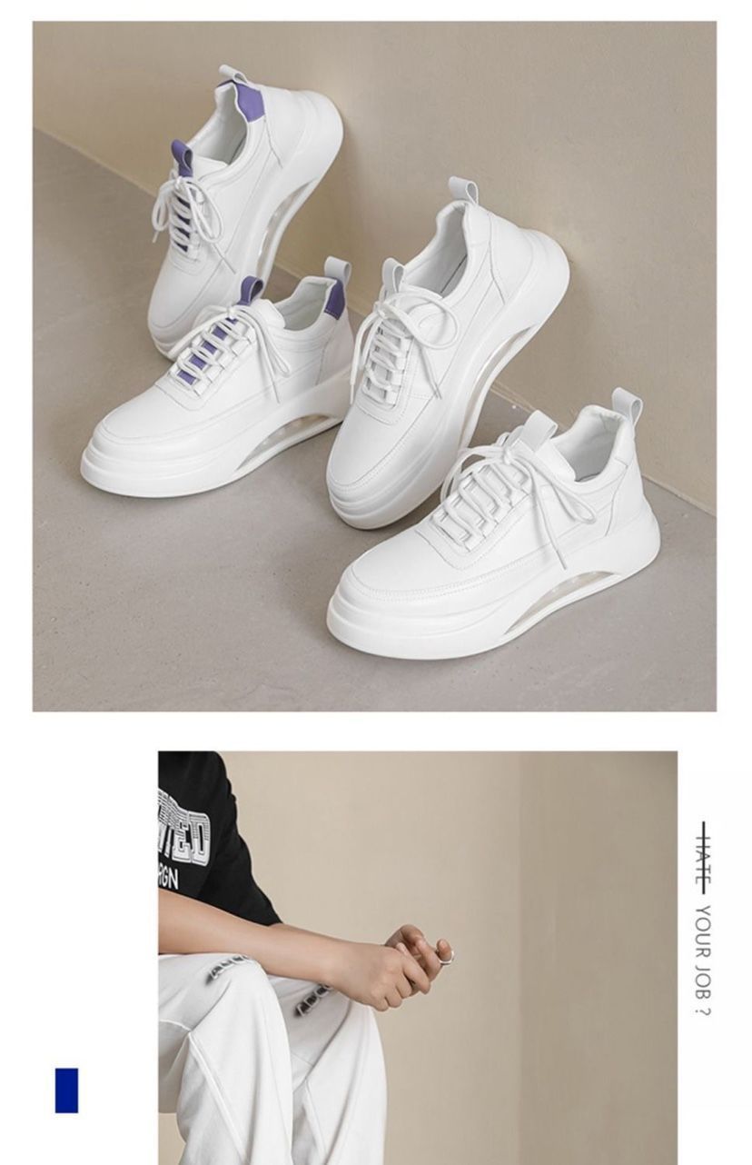 Chaussures blanches à coussin d'air pour hommes, nouvelle collection automne, tendance, taille haute, sport, plate-forme polyvalente décontractée_voghion.com