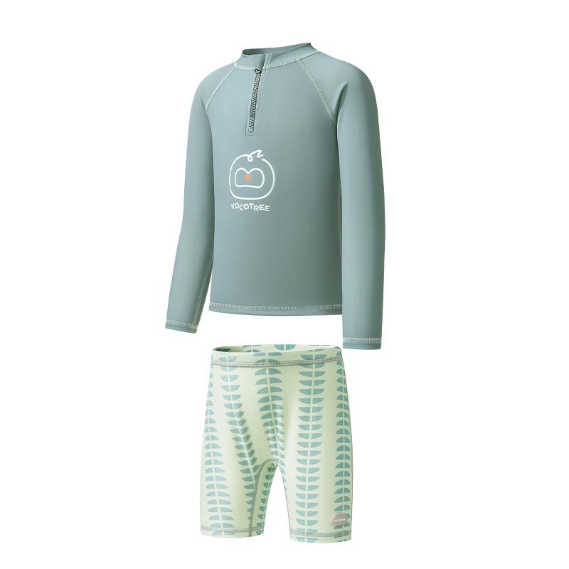 KK árbol traje de baño de bebé dividido de manga larga protector solar bañador para niños traje de baño niño niña 2025 nuevo