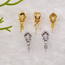 2025新款s925纯银扣头佛公扣长针款吊坠瓜子扣翡翠挂件夹扣卡扣头