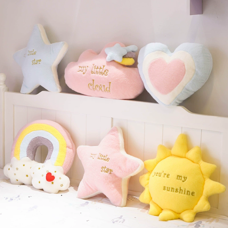 Подушка для дивана Nordic INS, подушка для спальни, подушка для кровати, подушка для гостиной, звездное облако, милая желтая честь.