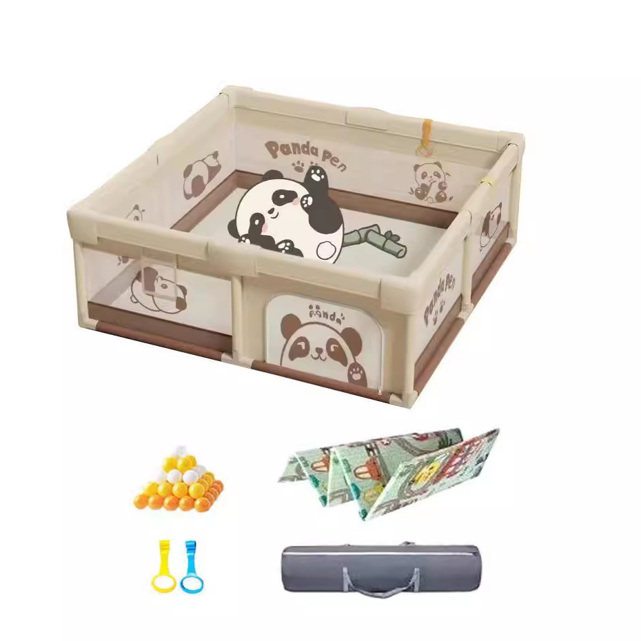 Barrera de juego barrera de protección para bebés sala de estar cojín de rastreo infantil barrera doméstica interior puzzle oso chocolate