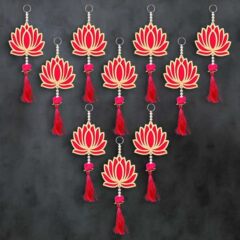 国境を越えたAmazonの人気のディーラーフェスティバル木製ペンダント蓮の花装飾壁掛けホームドアエントリーウッドハンギング