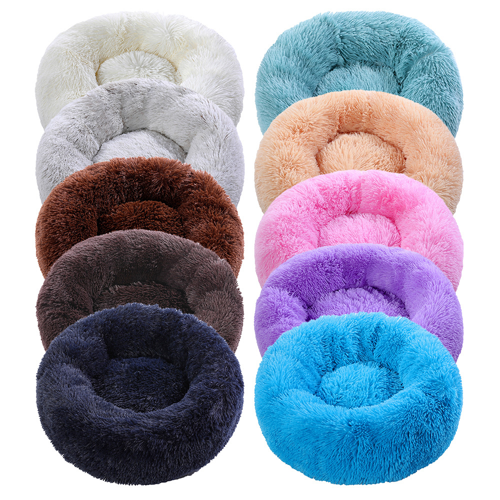 28 Peluche para gatos de peluche Peluche para perros Peluche para mascotas Cama redonda para mascotas Cama para perros Almohadilla para gatos cálida en invierno Estera para perros 1