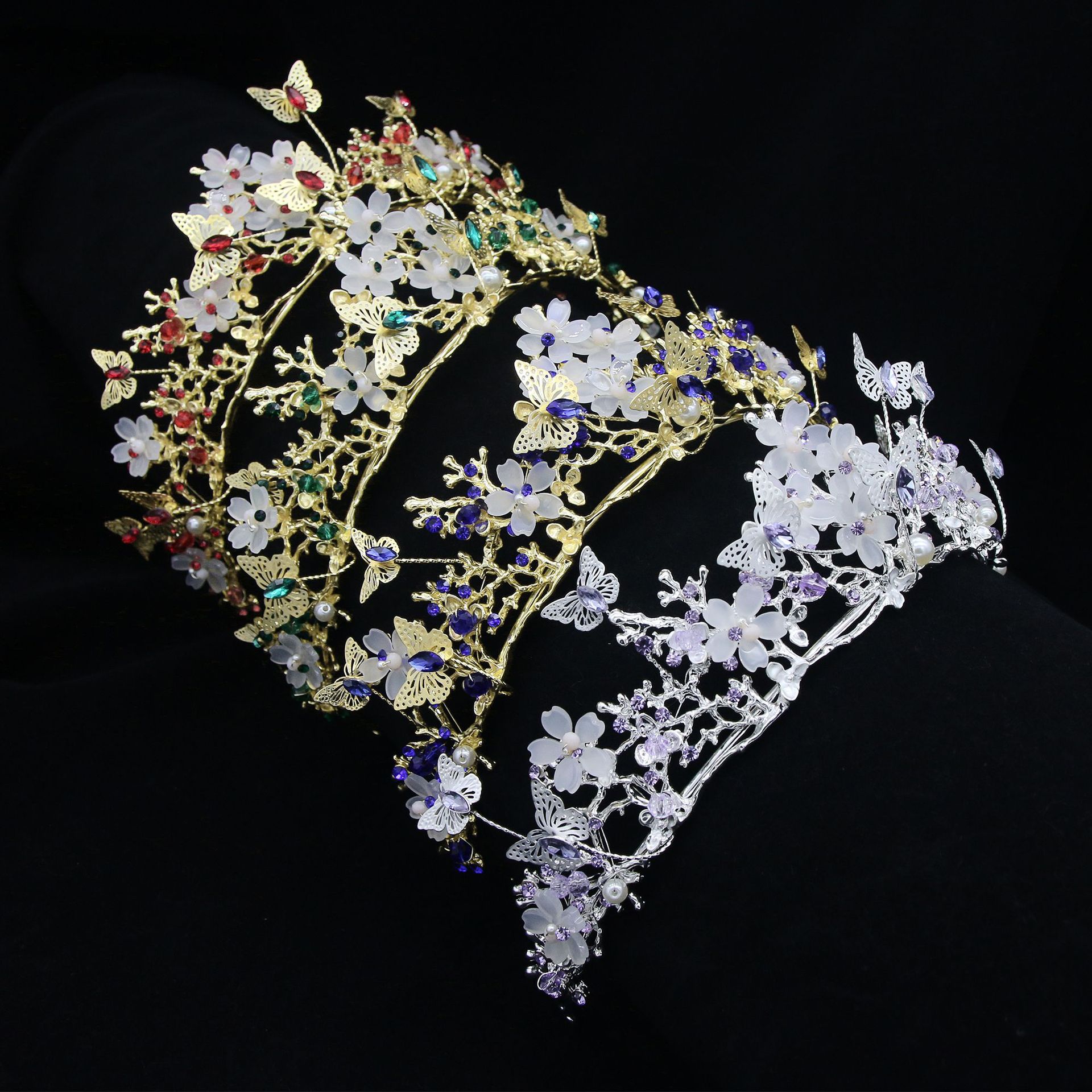 Bride Crown Vintage Style Handmade Hair Accessory For Weddings_voghion.com