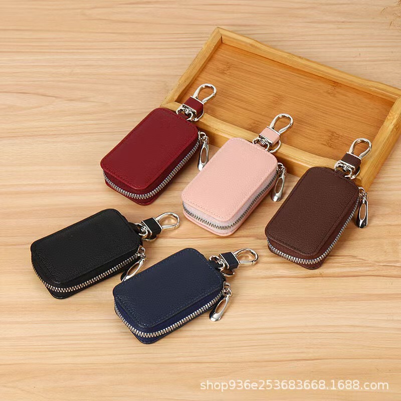 New Style Key Bag for Men, Compact and Lightweight, Car Key Bag for Women, Lychee Pattern, High-End Genuine Leather Texture Keychain New Style Key Bag for Men, Compact and Lightweight, Car Key Bag for Women, Lychee Pattern, High-End Genuine Leather Texture Keychain