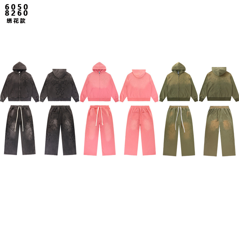 Cross-Border Foreign Trade Ss26 American Hip-Hop Trendy Brand V Ale Forever Sweatshirt Set with Embroidery and Print Cross-Border Foreign Trade Ss26 American Hip-Hop Trendy Brand V Ale Forever Sweatshirt Set with Embroidery and Print