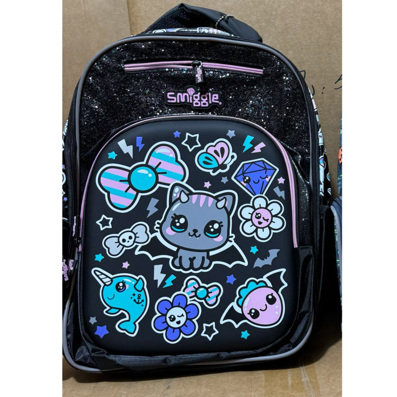Smiggle grande kt Stickie caricatura de dos hombros descompresión mochila de gran capacidad para hombres y mujeres estudiantes de primaria mochila para niños