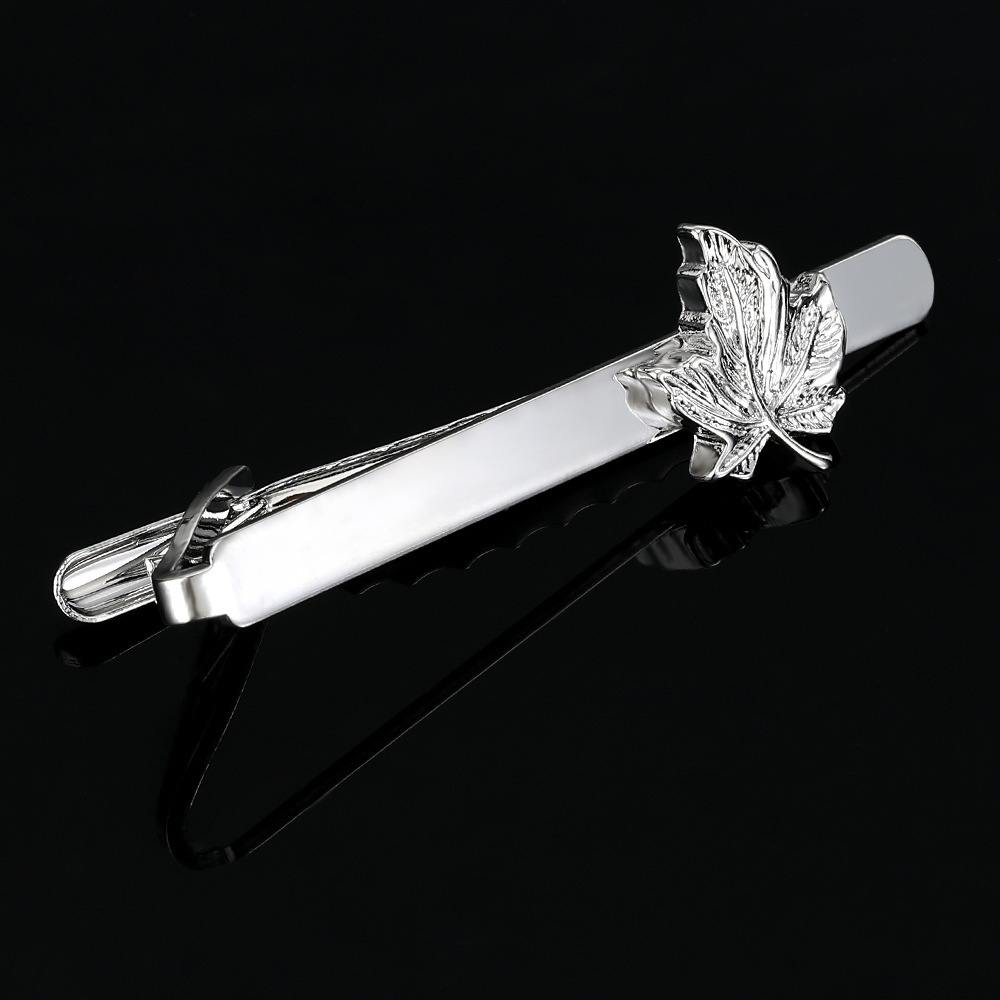 accessories Simple maple leaf cufflinks tie clip set business fashion rust nail alloy cufflinks_voghion.com
