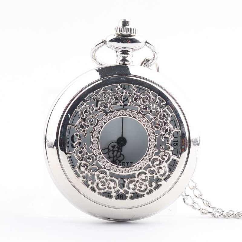 Vintage Hollow Classic Window Dial Quartz Large Pocket Watch Cool Black Chinese Aristocratic Style Pocket Watch Wholesale