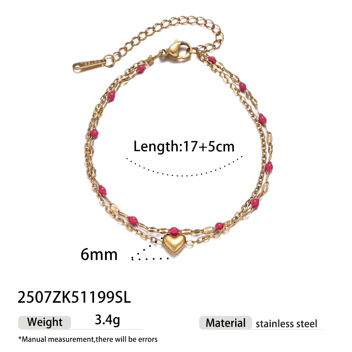 Tina Europa y los Estados Unidos no se desvanecen en la sensación de diseño pulsera de acero inoxidable lujoso nicho amor rosa joyas de pulsera de acero de titanio