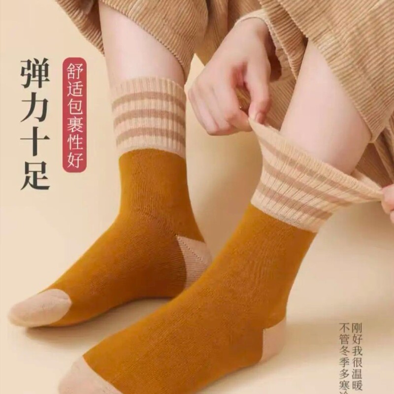 New winter socks, mid-calf socks, women's autumn and winter long socks, fleece-lined socks, thickened and fleece-lined, direct from the manufacturer New winter socks, mid-calf socks, women's autumn and winter long socks, fleece-lined socks, thickened and fleece-lined, direct from the manufacturer