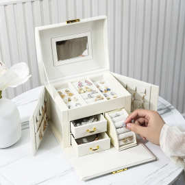 jewellery box首饰盒戒指耳钉耳环项链收纳盒大容量情人节跨境