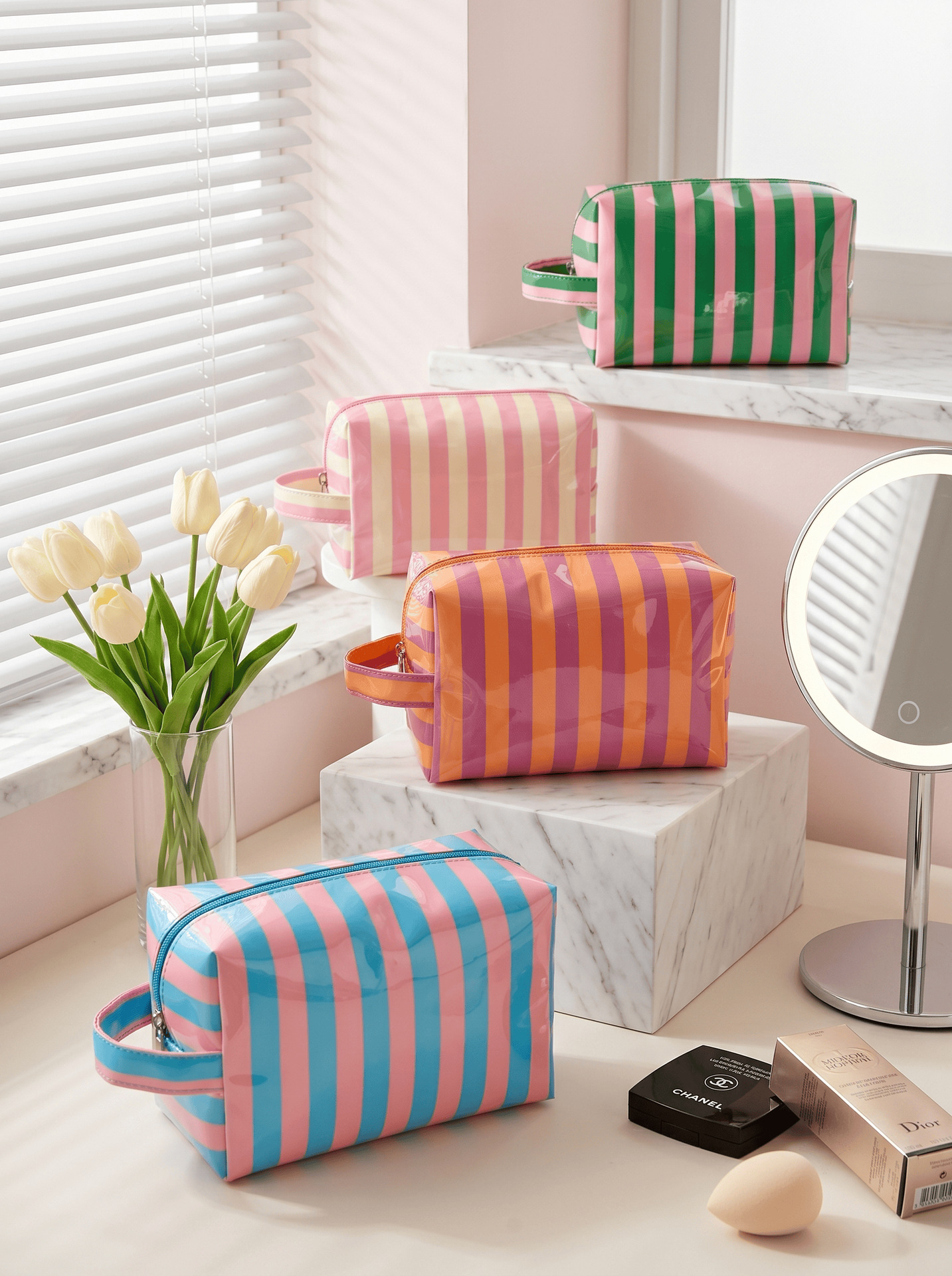 waterproof capacious cosmetic bag PVC