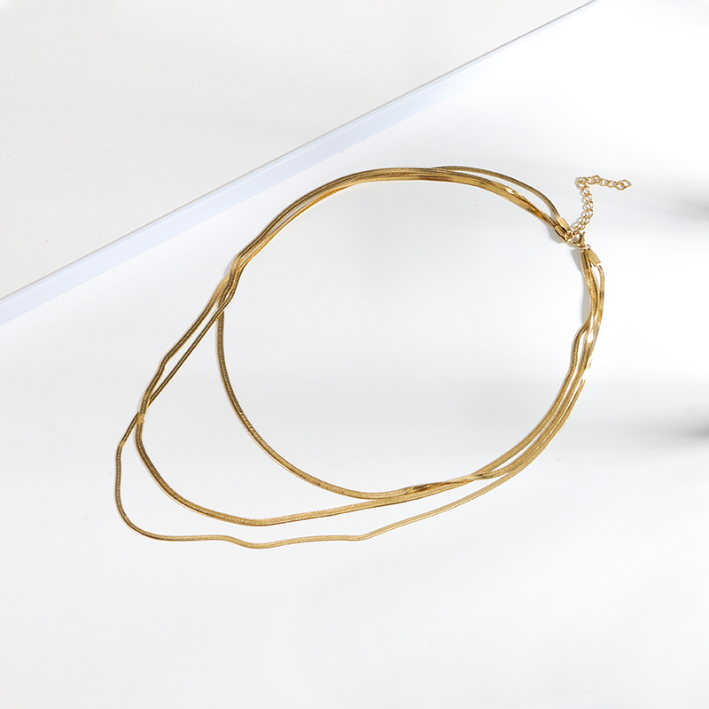Minimalist Layered Necklace In Gold Delicate Chains For Women_voghion.com