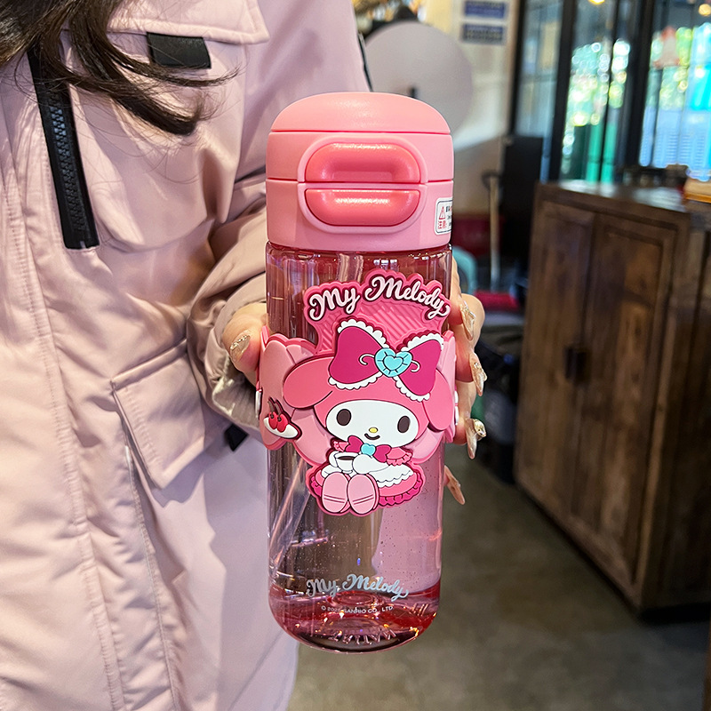 サンリオ子供用コップ女の子学校用ストローカップ小学生高温ダブルドリンク転倒防止ポット夏|undefined