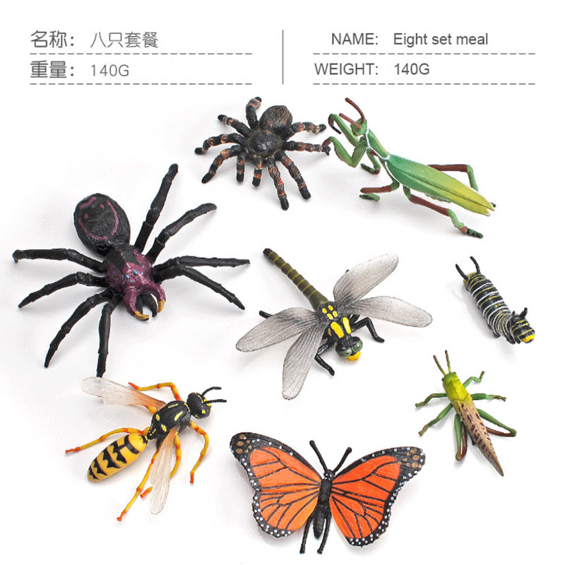 Sólido artificial abeja araña mariposa Naruto ciempiés insecto modelo animal juguete de los niños arena bandeja Decoración