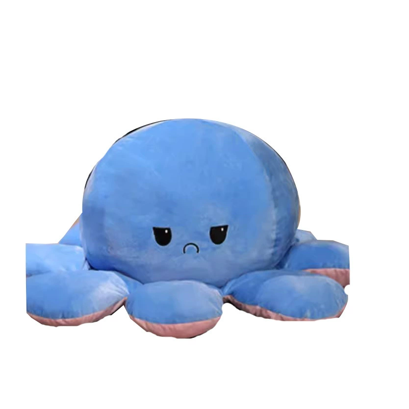 Мощный производитель двусторонняя плюшевая игрушка-осьминог, подушка-осьминог с меняющимся лицом, подушка для сна