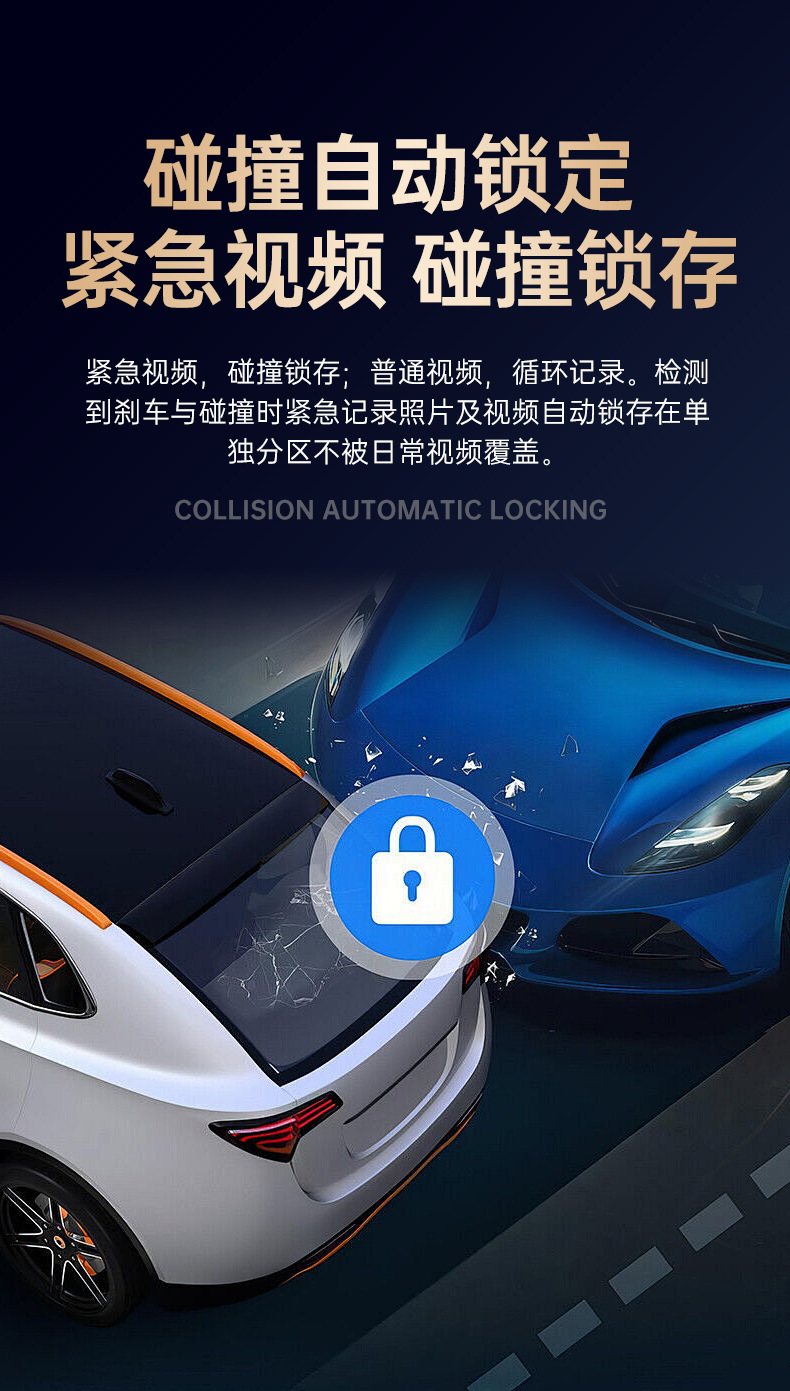 Car-Mounted High-Definition Recorder D-Type Hidden Dashcam with Wifi Mobile Phone Connectivity and 24-Hour Parking Monitoring