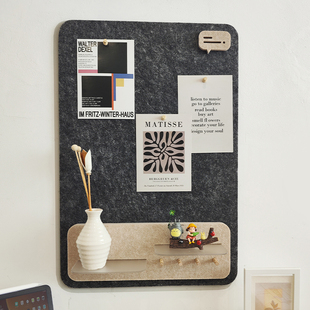 Photo Wall Message Board Combination Punch-Free Storage Rack Hook Felt Wall Sticker Display Board Cork Board Kindergarten